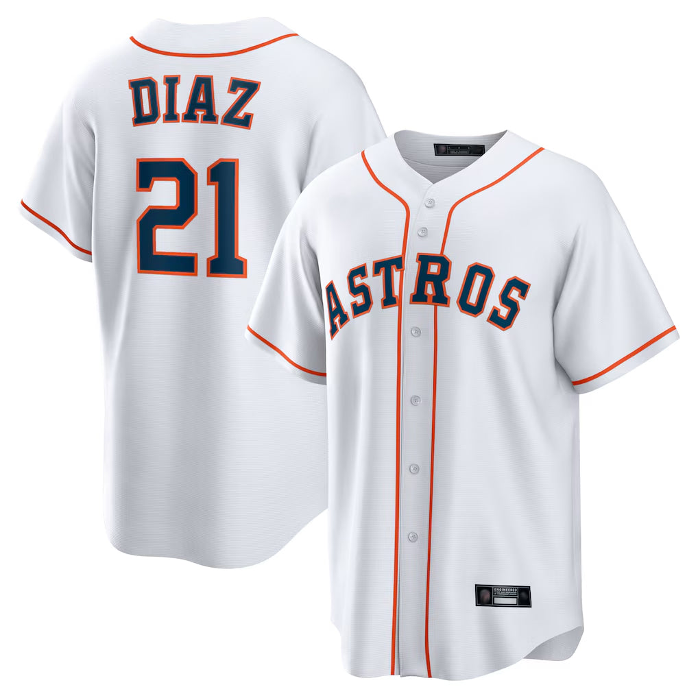 H.Astros #21 Yainer Diaz Player White Home Game Ddoa Stitched Jerseys