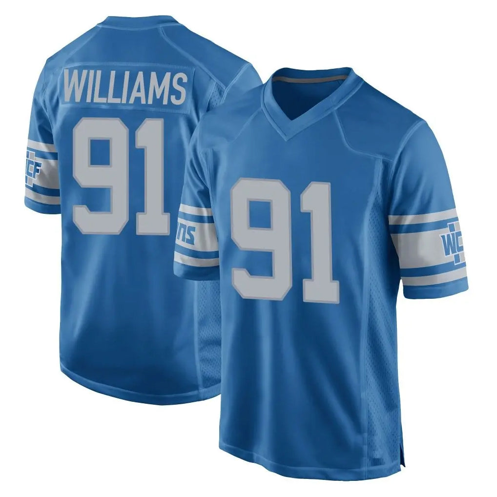D.Lions #91 Tyleik Williams Player Blue Vapor Untouchable Throwback Game Ddoa Stitched Jerseys