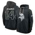 MN.Vikings #14 Jauan Jennings Player 2026 Black Logo Pullover Hoodies Limited Game Ddoa Stitched Jerseys