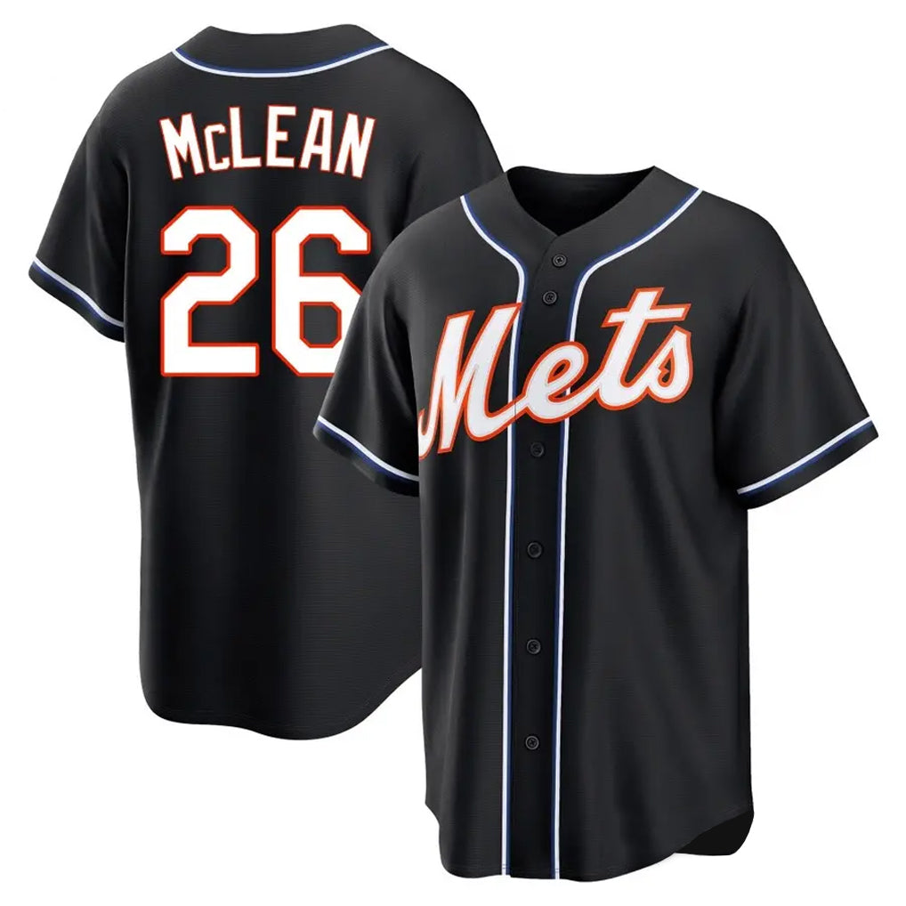NY.Mets #26 Nolan McLean Player Black Fashion Out Game Ddoa Stitched Jerseys