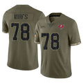 TB.Buccaneers #78 Tristan Wirfs Player Olive Limited Salute To Service Home Game Ddoa Stitched Jerseys