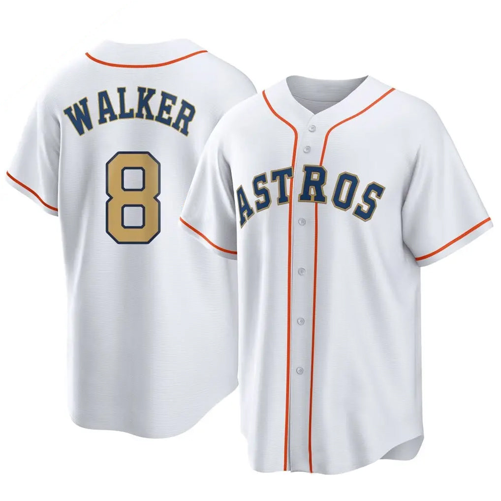 H.Astros #8 Christian Walker Player Gold Collection Game Home Ddoa Stitched Jerseys