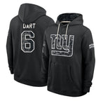 NY.Giants #6 Jaxson Dart Player 2026 Black Logo Pullover Hoodies Limited Game Ddoa Stitched Jerseys