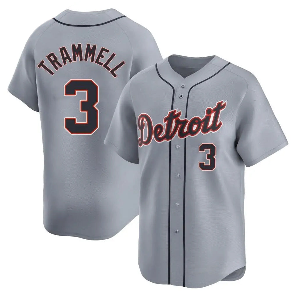 D.Tigers #3 Alan Trammell Player Gray Home Limited Ddoa Stitched Jerseys