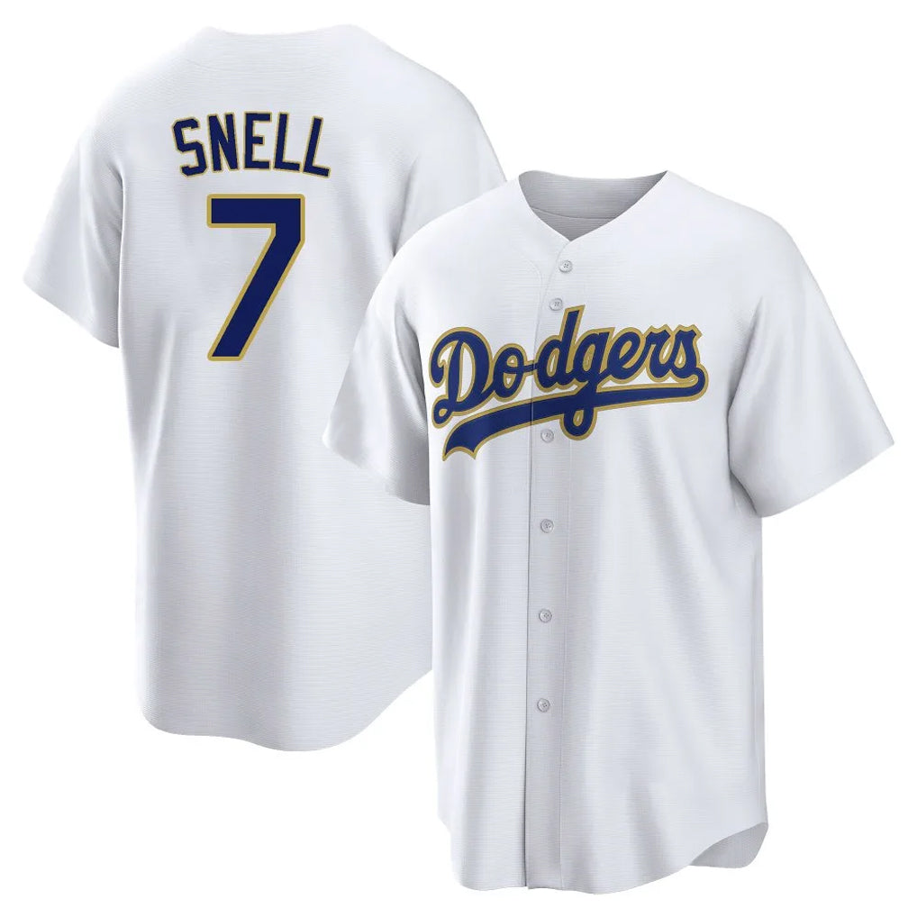 LA.Dodgers #7 Blake Snell Player Gold White 2026 Collection Stadium Game Ddoa Stitched Jerseys