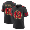 SF.49ers #49 The Faithful Player Black Rivalries Collection Home Game Ddoa Stitched Jerseys