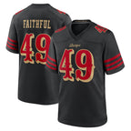 SF.49ers #49 The Faithful Player Black Rivalries Collection Home Game Ddoa Stitched Jerseys