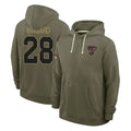 A.Cardinals #28 Andrew Wingard Player Olive Salute to Service Pullover Hoodies Limited Ddoa Stitched Jerseys