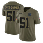 IN.Colts #51 Akeem Davis-Gaither Player Olive 2025 Salute To Service Limited Game Ddoa Stitched Jerseys