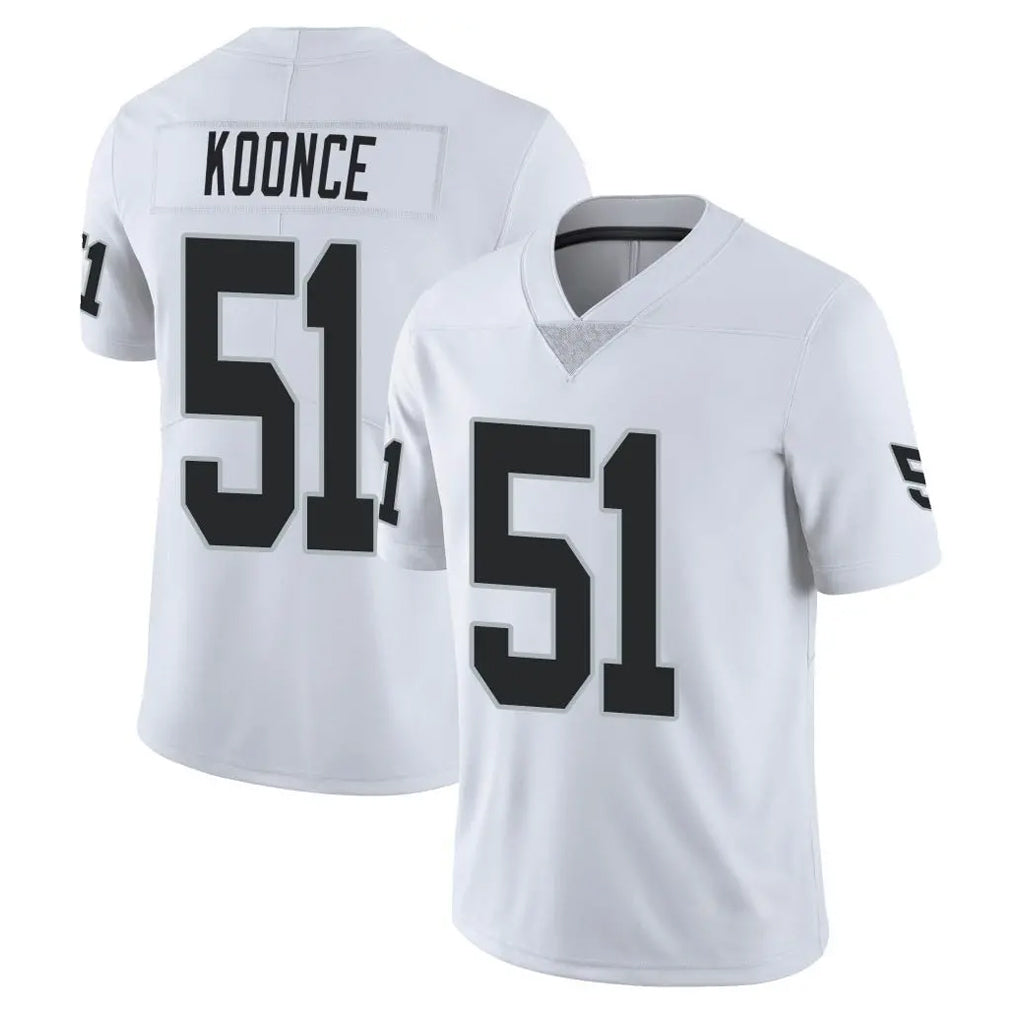 LV.Raiders #51 Malcolm Koonce Player White Limited Vapor Untouchable Home Game Ddoa Stitched Jerseys