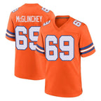 D.Broncos #69 Mike McGlinchey Player Orange Alternate Collection Throwback Game Ddoa Stitched Jerseys