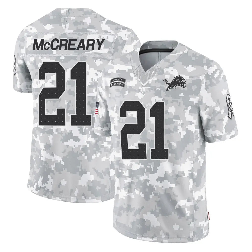 D.Lions #21 Roger McCreary Player Arctic Camo Salute To Service Limited Ddoa Stitched Jerseys