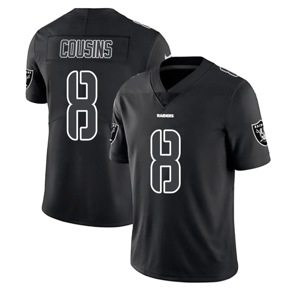 LV.Raiders #8 Kirk Cousins Player Black Limited Black Impact Home Game Ddoa Stitched Jerseys