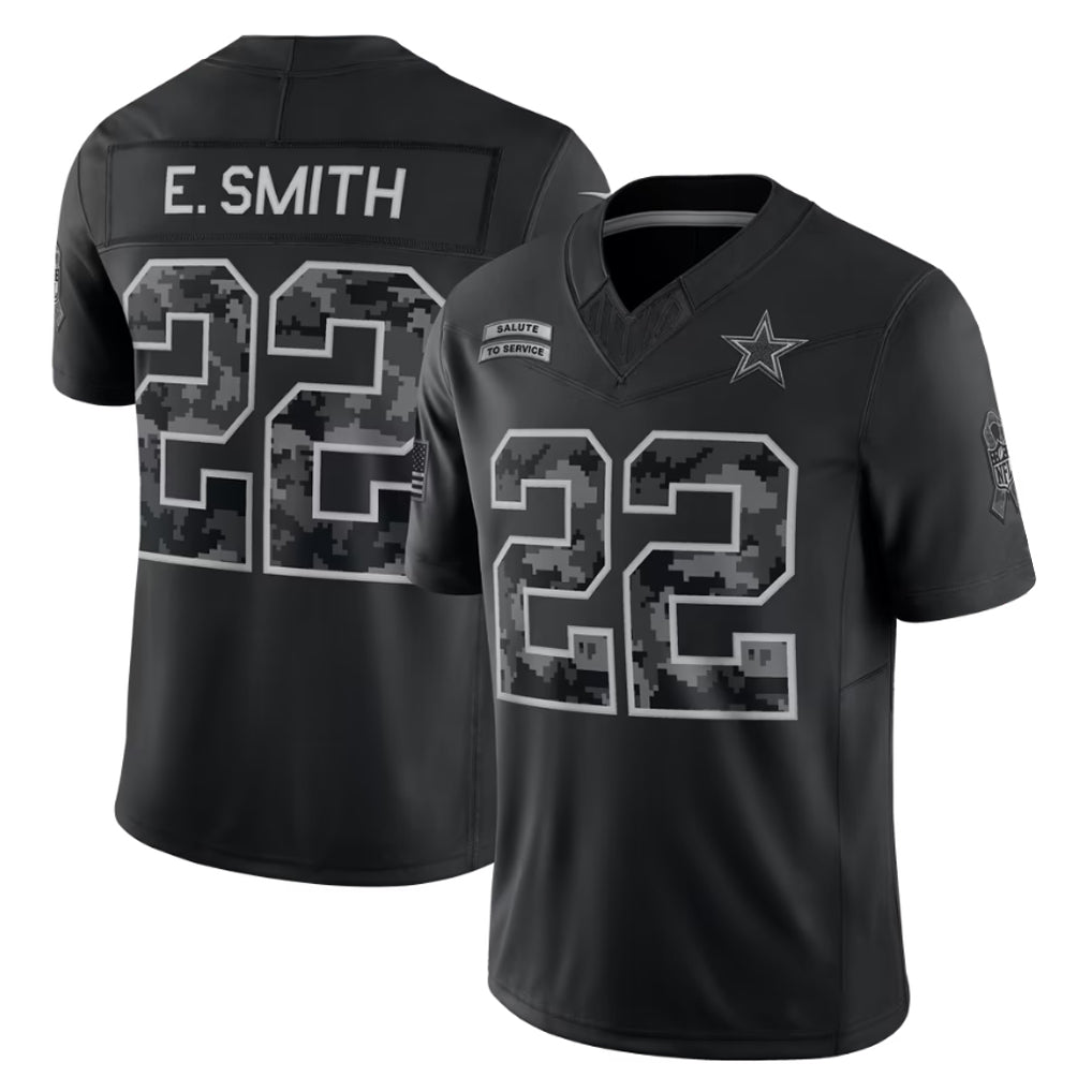 Ddoa D.Cowboys #22 Emmitt Smith Player Black Limited 2026 Salute to Service Home Game Stitched Jerseys