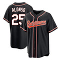 B.Orioles #25 Pete Alonso Player Black Out Home Game Ddoa Stitched Jerseys