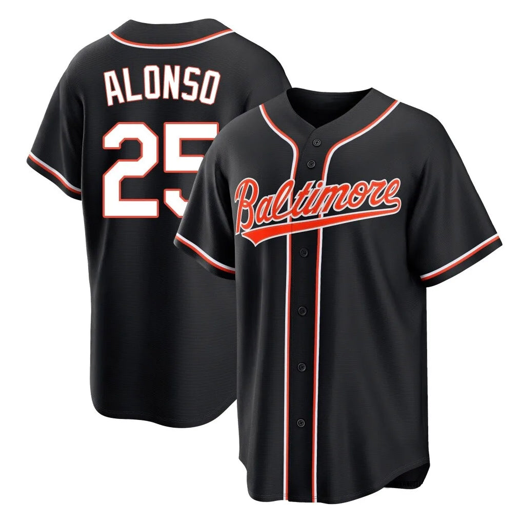 B.Orioles #25 Pete Alonso Player Black Out Home Game Ddoa Stitched Jerseys