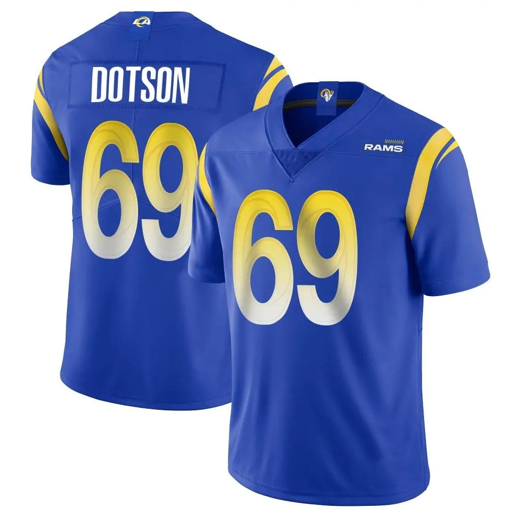 LA.Rams #69 Kevin Dotson Player Royal Limited Vapor Untouchable Home Game Ddoa Stitched Jerseys