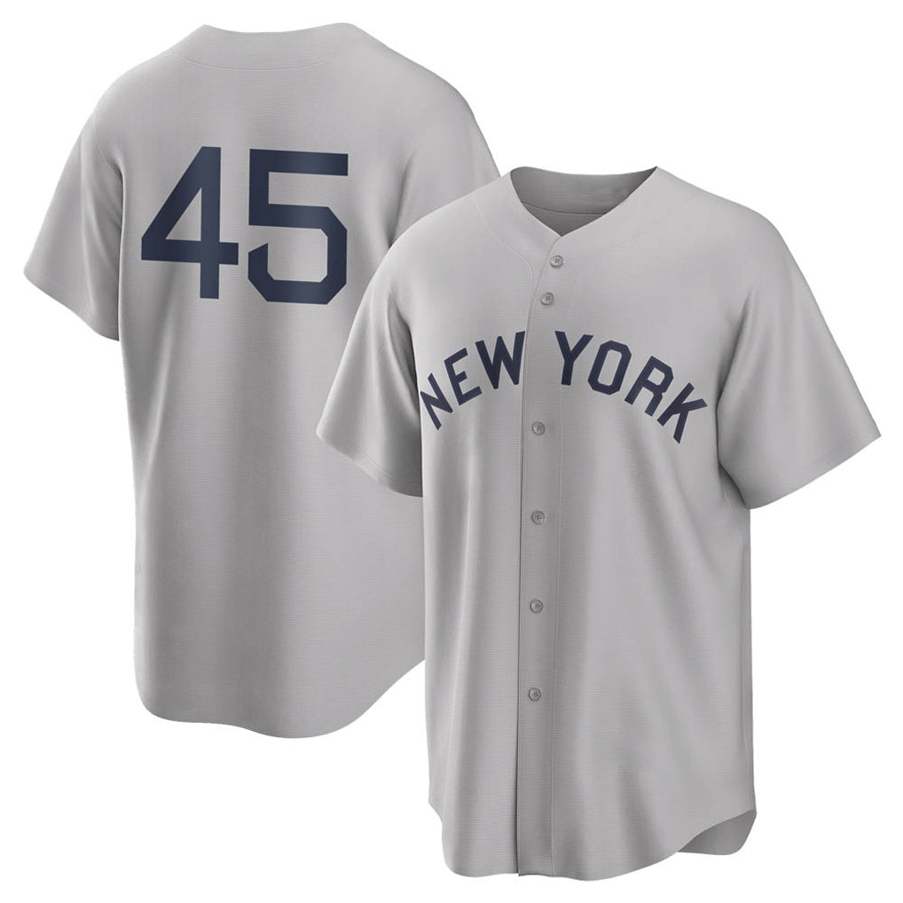 NY.Yankees #45 Gerrit Cole Player Gray Field of Dreams Game Ddoa Stitched Jerseys
