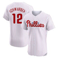 P.Phillies #12 Kyle Schwarber Player White Home Limited Elite Ddoa Stitched Jerseys