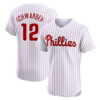 P.Phillies #12 Kyle Schwarber Player White Home Limited Elite Ddoa Stitched Jerseys