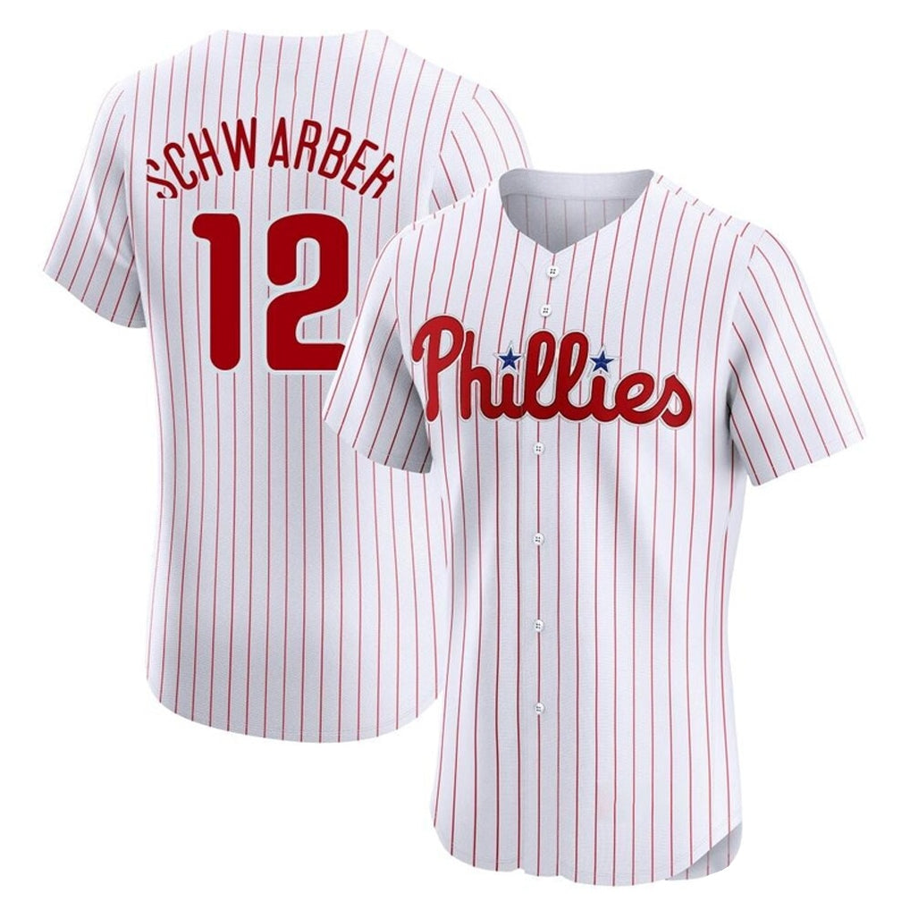 P.Phillies #12 Kyle Schwarber Player White Home Limited Elite Ddoa Stitched Jerseys