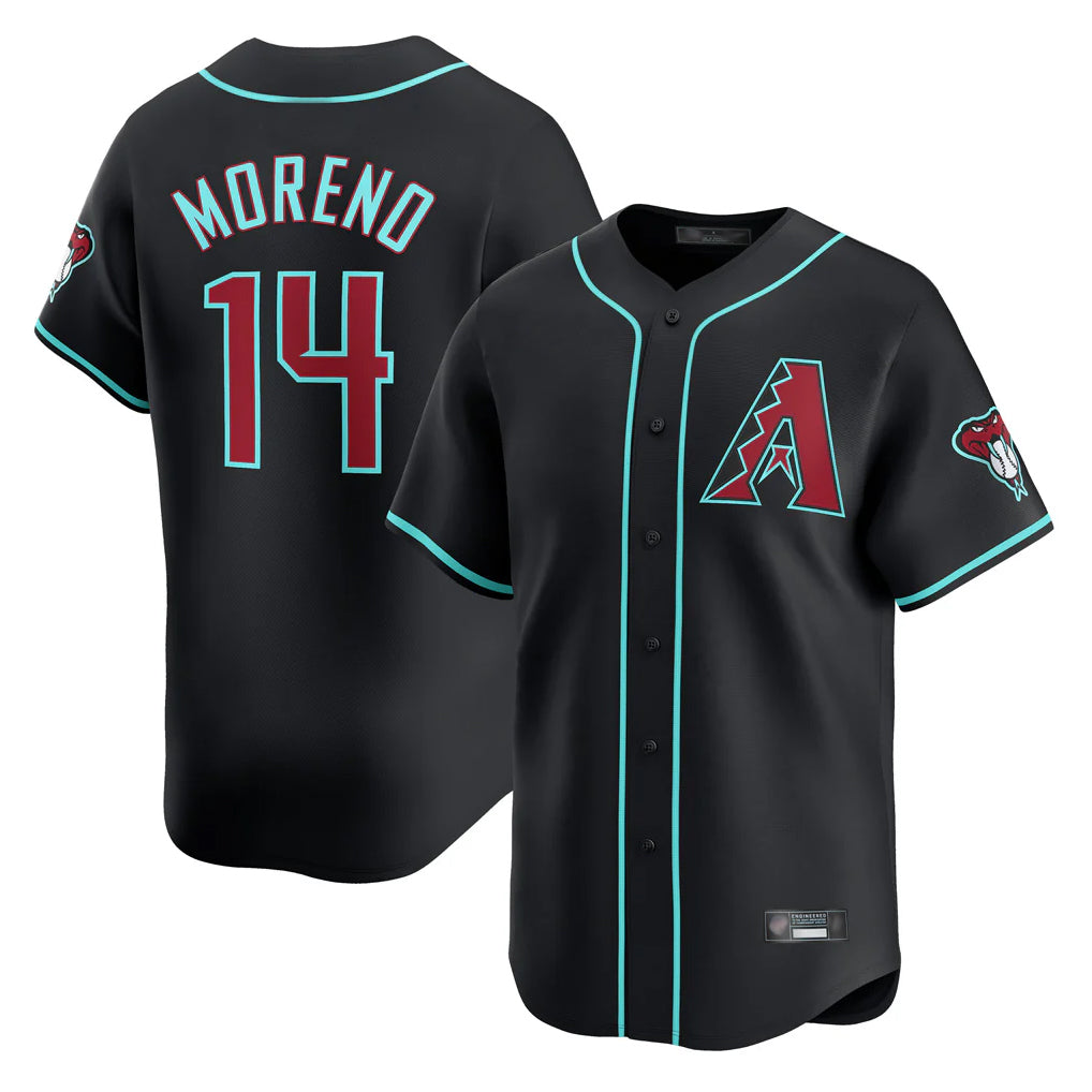 A.Diamondbacks #14 Gabriel Moreno Player Black Limited Home Game Ddoa Stitched Jerseys
