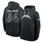 LA.Chargers #94 Dalvin Tomlinson Player 2026 Black Logo Pullover Hoodies Limited Game Stitched Jerseys