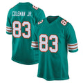 M.Dolphins #83 Kevin Coleman Jr. Player Aqua Alternate Home Game Ddoa Stitched Jerseys