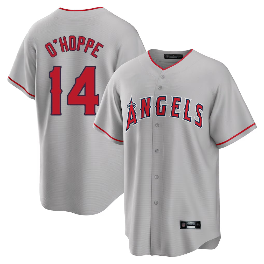 LA.Angels #14 Logan O'Hoppe Player Gray Home Game Ddoa Stitched Jerseys