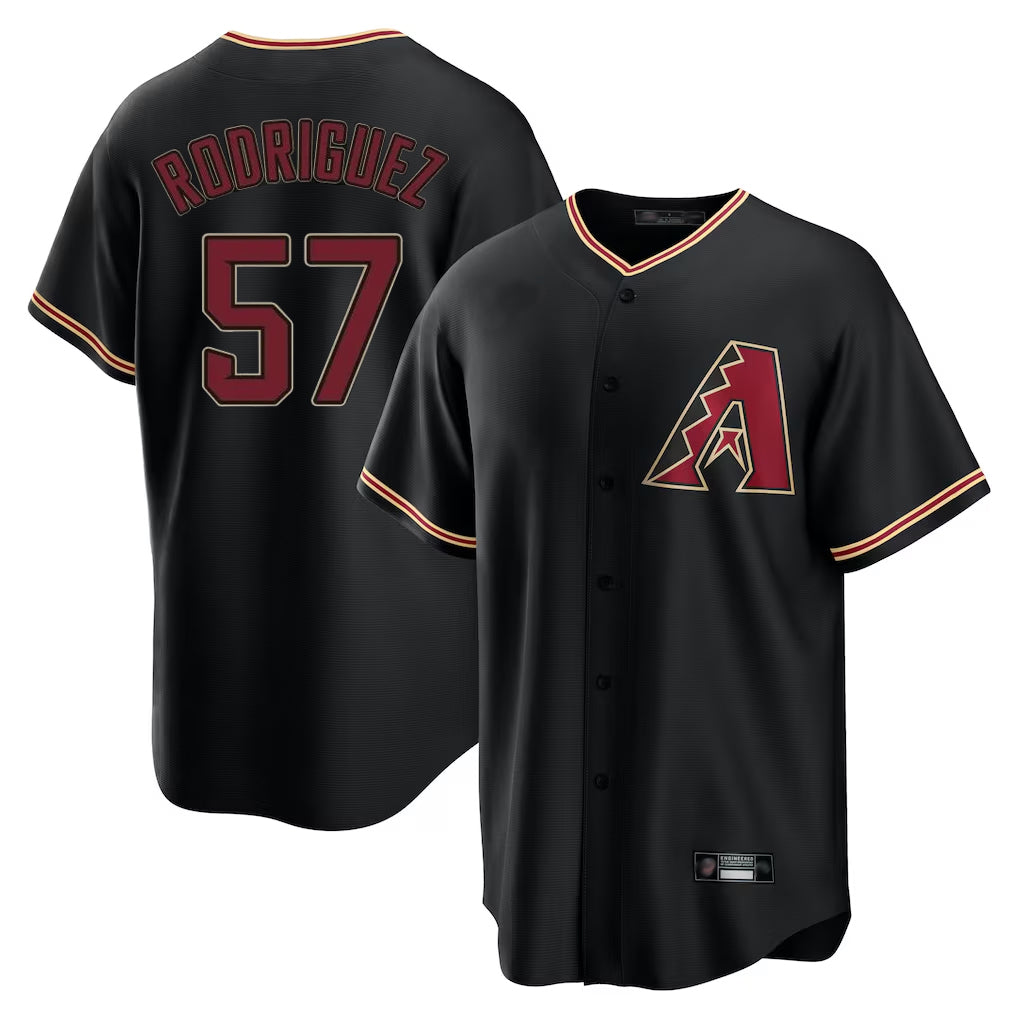 A.Diamondbacks #57 Eduardo Rodriguez Player Black Limited Home Ddoa Stitched Jerseys