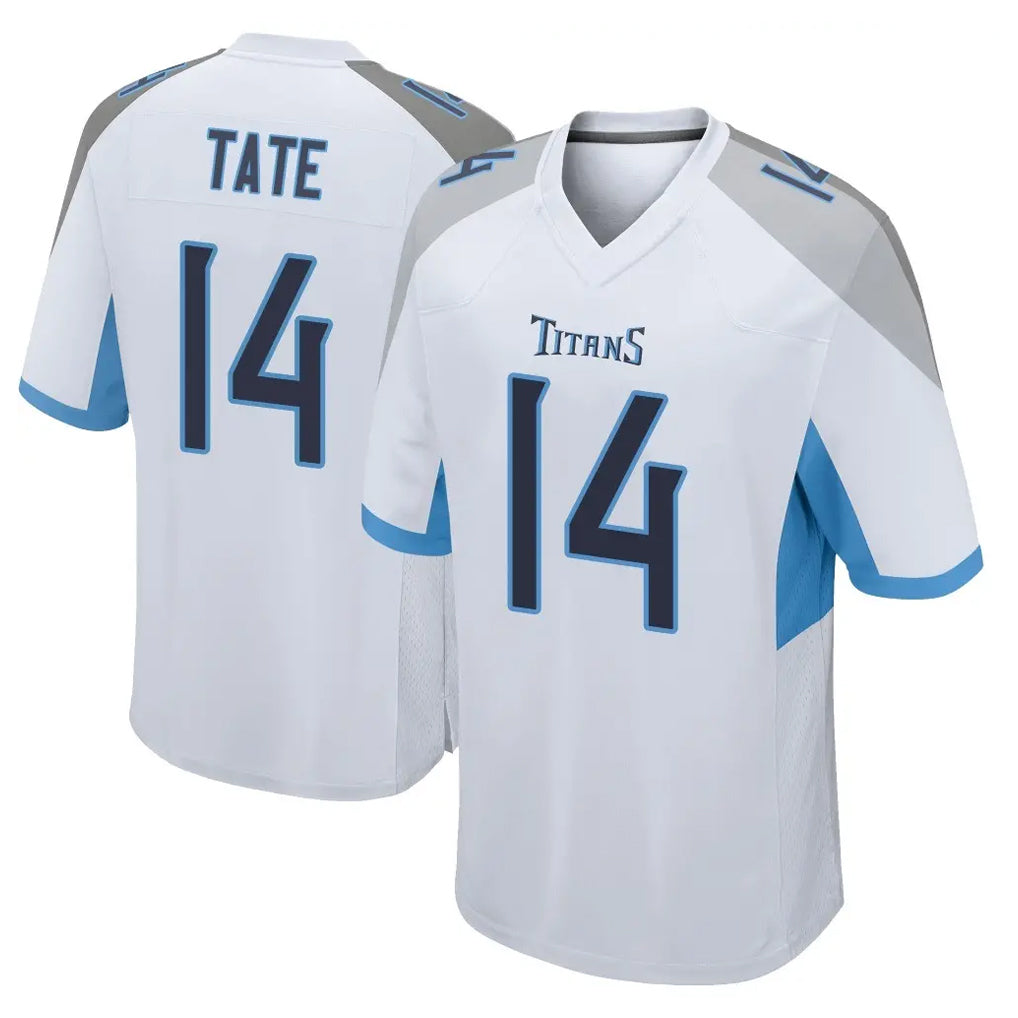 T.Titans #14 Carnell Tate Player White Home Game Ddoa Stitched Jerseys