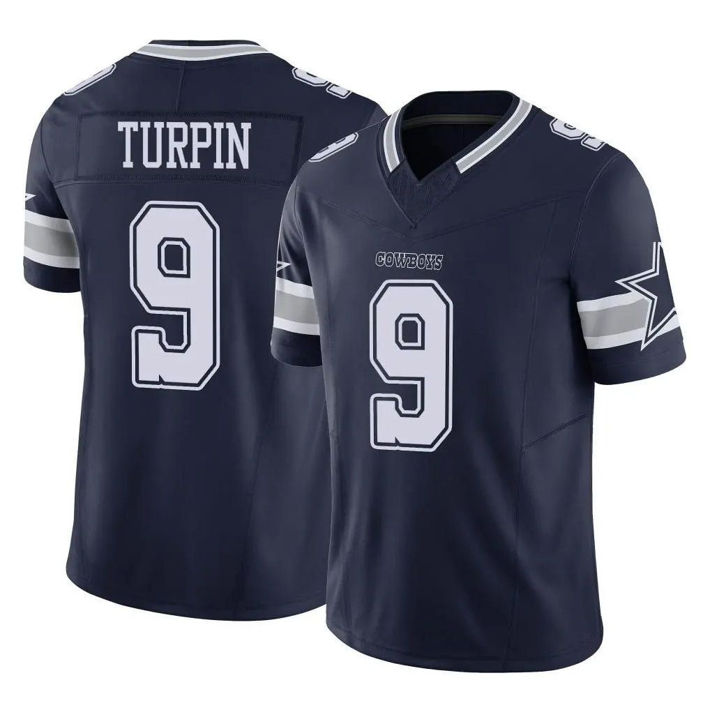 D.Cowboys #9 KaVontae Turpin Player Navy Limited Vapor F.U.S.E. Home Game Ddoa Stitched Jerseys