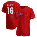 P.Phillies #16 Brandon Marsh Player Red Home Limited Elite Ddoa Stitched Jerseys