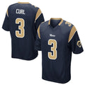 LA.Rams #3 Kam Curl Player Navy Home Game Ddoa Stitched Jerseys