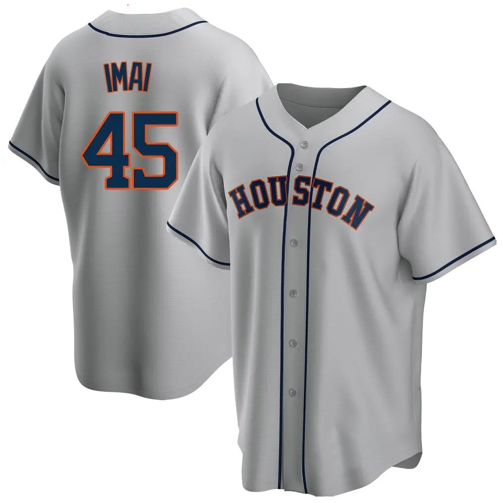 H.Astros #45 Tatsuya Imai Player Gray Home Game Ddoa Stitched Jerseys