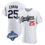 LA.Dodgers #25 Tommy Edman Player Gold White World Series Meet 2026 Collection Stadium Limited Elite Ddoa Stitched Jerseys