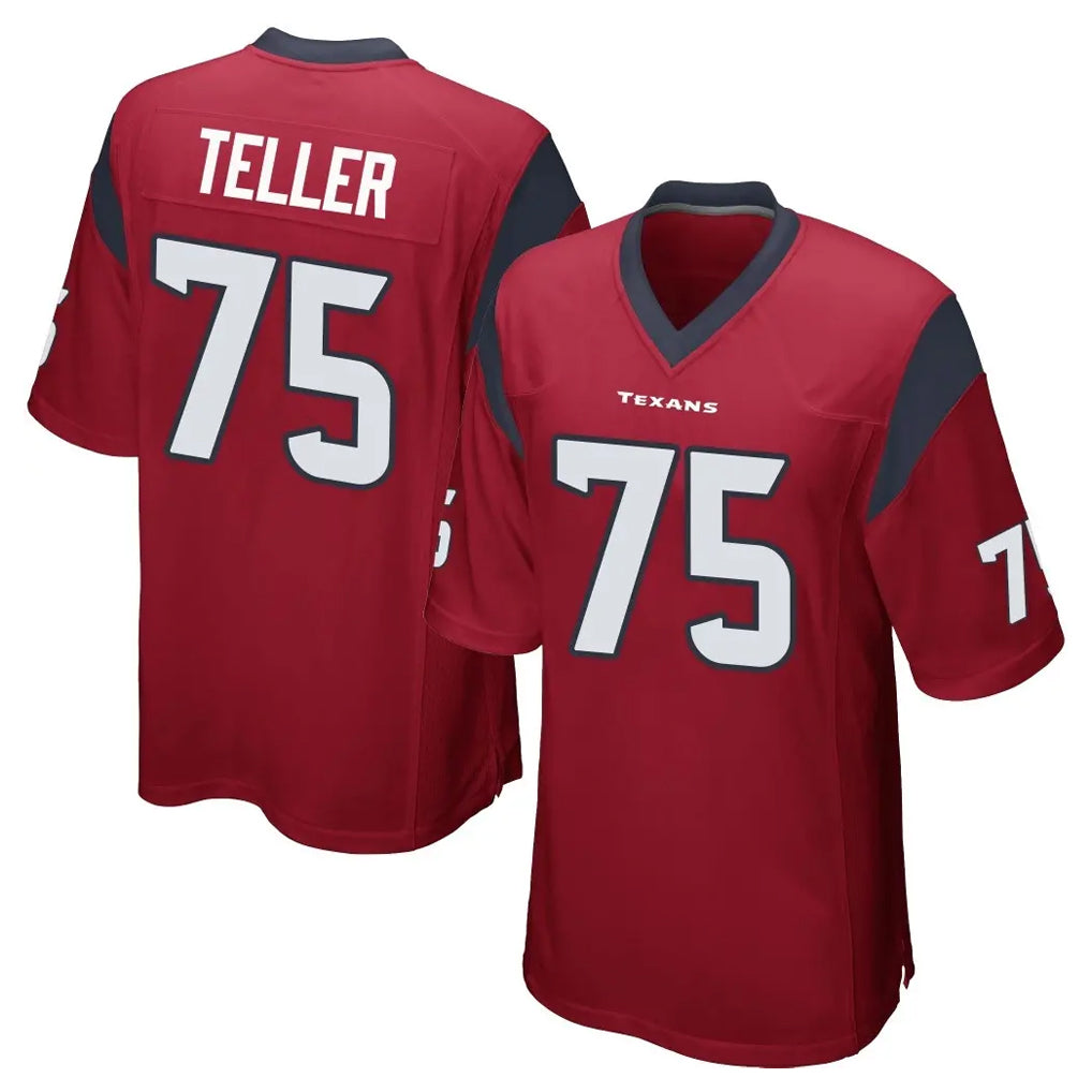 H.Texans #75 Wyatt Teller Player Red Home Game Ddoa Stitched Jerseys