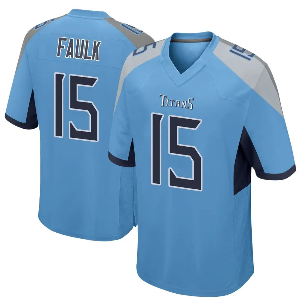 T.Titans #15 Keldric Faulk Player Light Blue Home Game Ddoa Stitched Jerseys