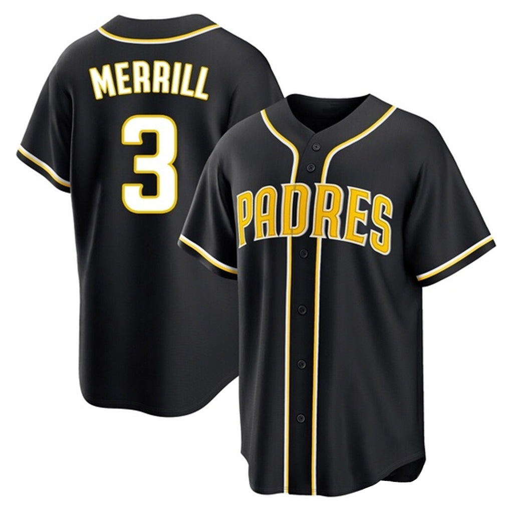 S.Diego Padres #3 Jackson Merrill Player Black 2026 Fashion Home Ddoa Stitched Jerseys