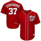 W.Nationals #37 Stephen Strasburg Player Red Cool Alternate Player Ddoa Stitched Jerseys