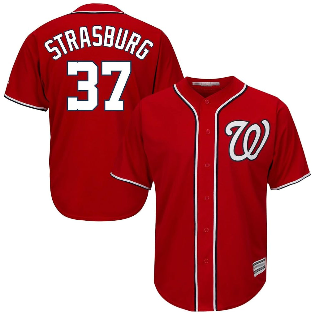 W.Nationals #37 Stephen Strasburg Player Red Cool Alternate Player Ddoa Stitched Jerseys