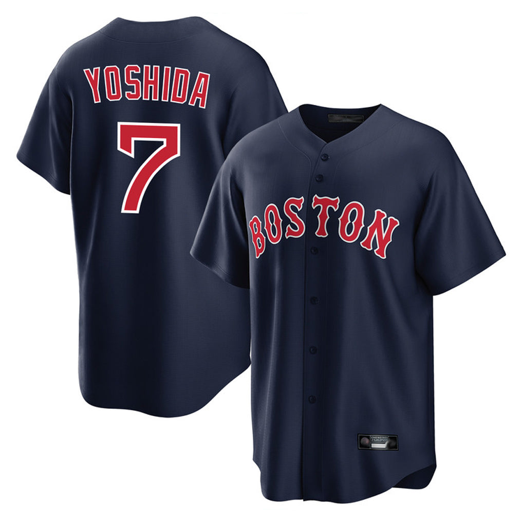 B.Red Sox #7 Masataka Yoshida Player Navy Home Game Ddoa Stitched Jerseys