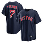 B.Red Sox #7 Masataka Yoshida Player Navy Home Game Ddoa Stitched Jerseys