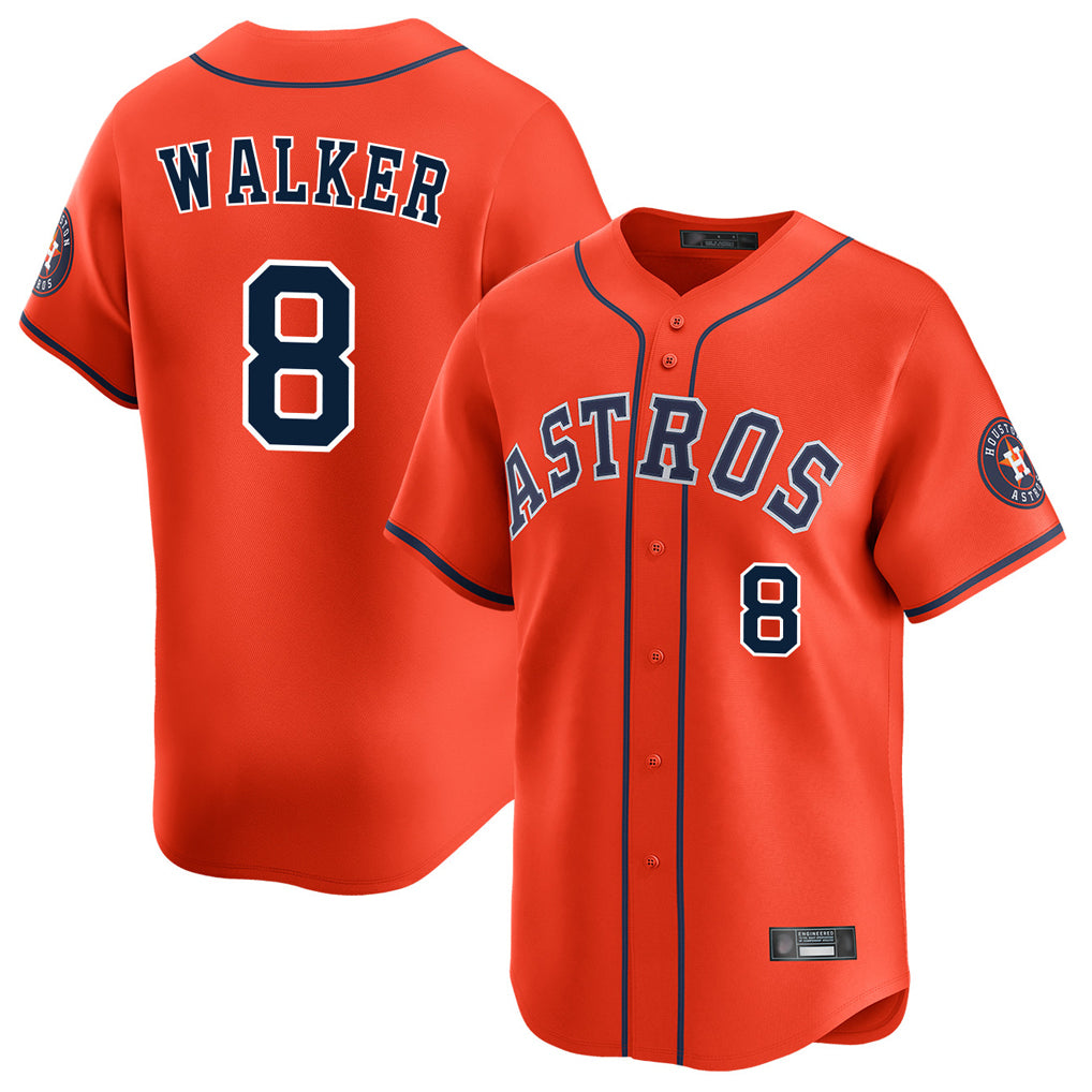 H.Astros #8 Christian Walker Player Orange Home Limited Ddoa Stitched Jerseys