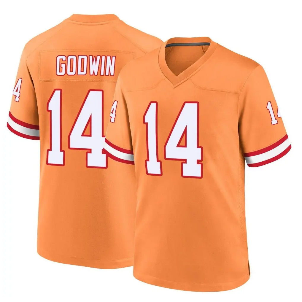 TB.Buccaneers #14 Chris Godwin Jr. Player Orange Throwback Home Game Ddoa Stitched Jerseys