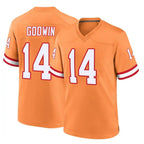TB.Buccaneers #14 Chris Godwin Jr. Player Orange Throwback Home Game Ddoa Stitched Jerseys