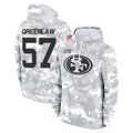 SF.49ers #57 Dre Greenlaw Player Arctic Camo Limited Salute to Service Pullover Hoodies Game Ddoa Stitched Jerseys