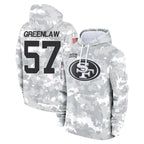 SF.49ers #57 Dre Greenlaw Player Arctic Camo Limited Salute to Service Pullover Hoodies Game Ddoa Stitched Jerseys