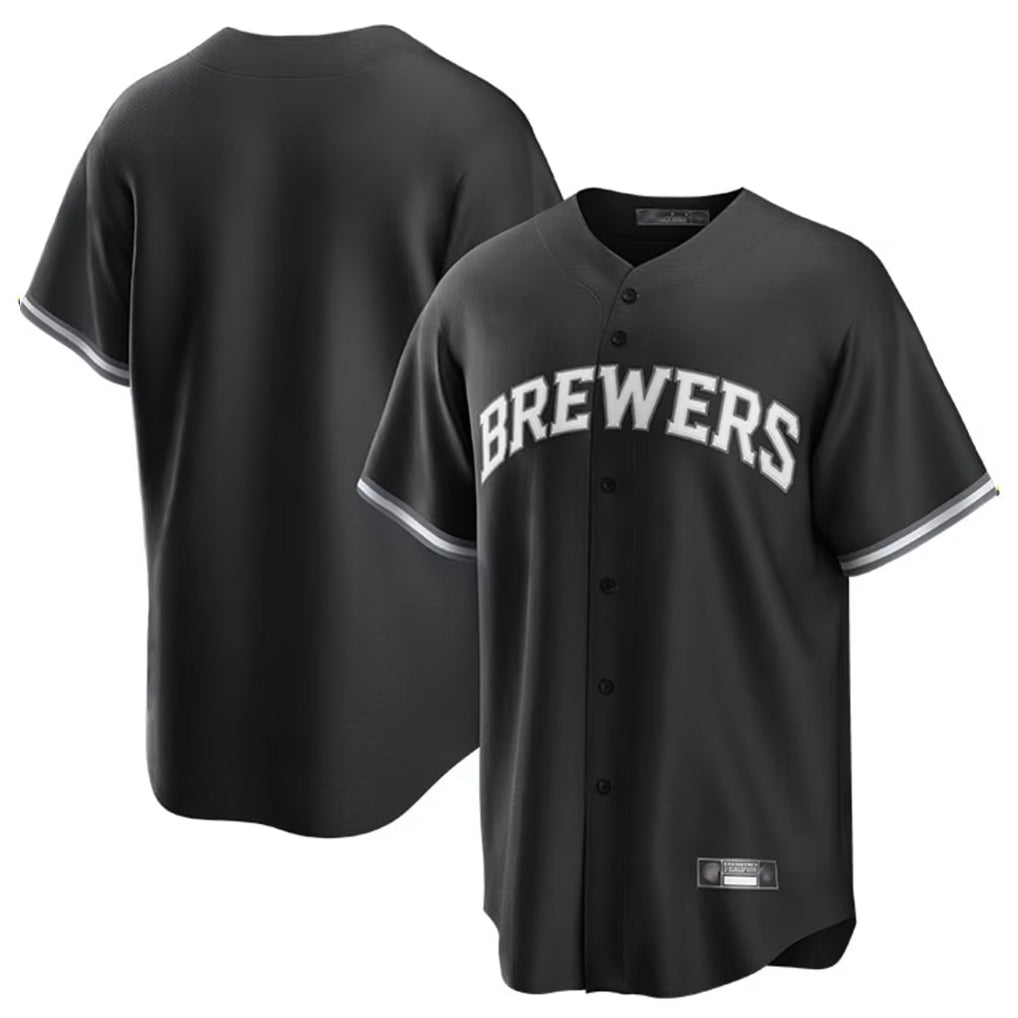 M.Brewers ## Brewers Blank Player Black Game Home Ddoa Stitched Jerseys