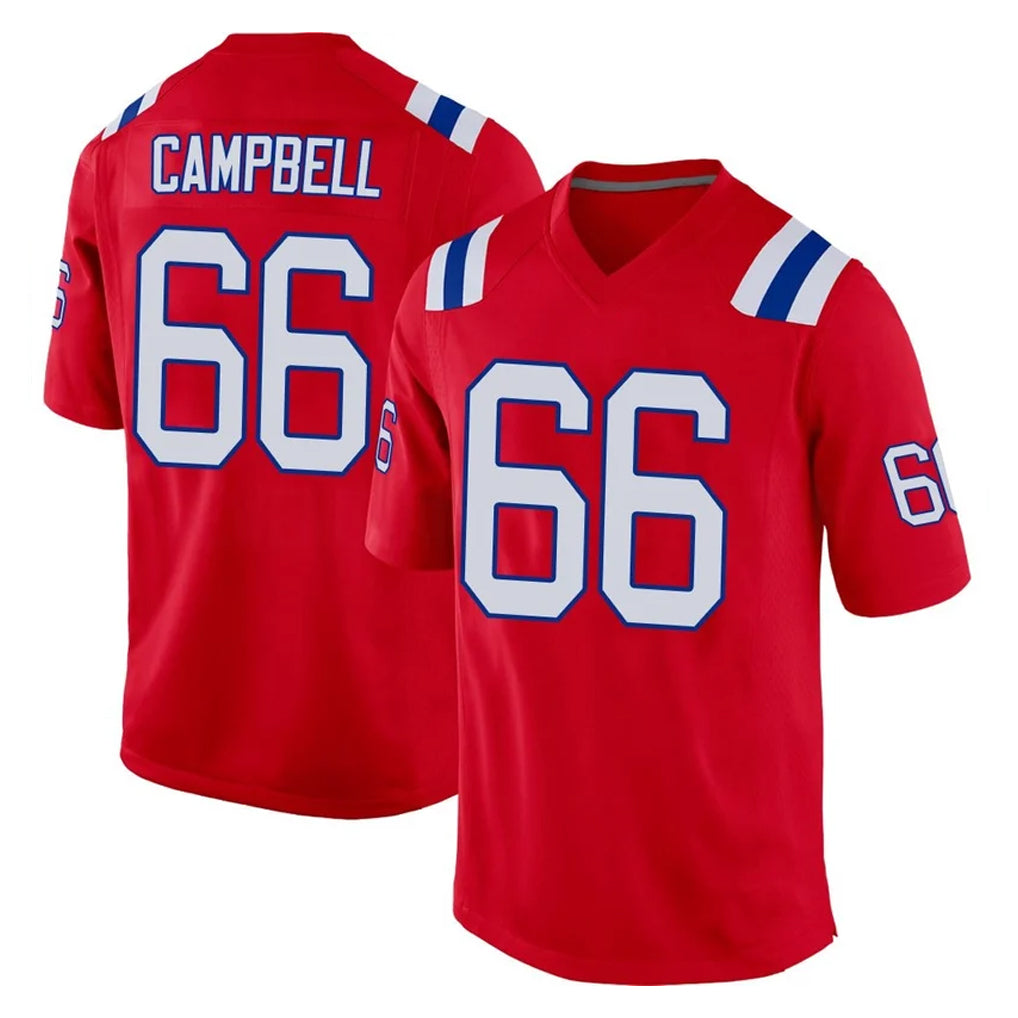 NE.Patriots #66 Will Campbell Player Red Home Game Ddoa Stitched Jerseys